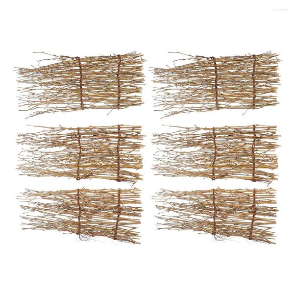 Juegos de vajilla 6 piezas The Fence Product Pography Props Sushi Bamboo Decor Weaving Kit Telones de fondo Madera