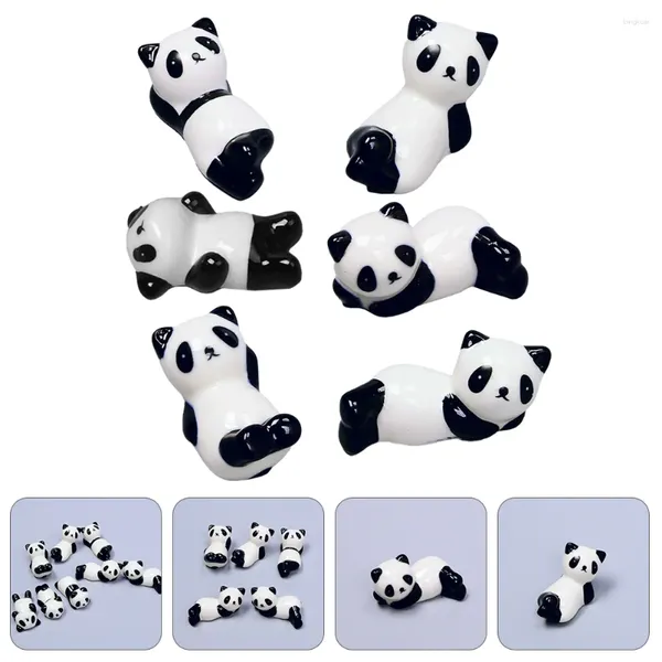 Ensembles de vaisselle 6 PCS DÉCOR VINTAGE PANDA THOPSTICK REST DÉCOLATIVE SOUTIEN DES ADORABLE CHOPSTICKS CÉRAMIQUES BLANC CRÉATIVE