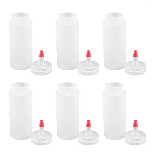 Ensembles de vaisselle 6pcs 120 ml 4 oz en plastique multi-fionctionnel Bouteille de suppression en plastique Dispensateur pour la construction de colle liquide