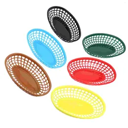 Diny sets 6pcs Burger Basket Plastic Manden Oval Crawfish Trays