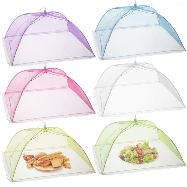 Juegos de vajilla, 6 uds., cubierta de malla, carpa de red plegable de 17 pulgadas, carpas con pantalla de paraguas para pícnic al aire libre