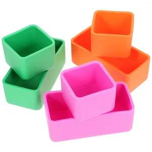 Ensembles de vaisselle 6pcs diviseurs de boîte en silicone repas portable conteneur de ménage fourniture de déjeuner