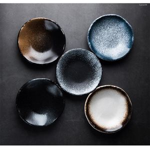 Ensembles de vaisselle 7 pouces plats peu profonds en céramique porcelaine Style japonais assiette à dîner pâtes servant apéritif Sushi Dessert