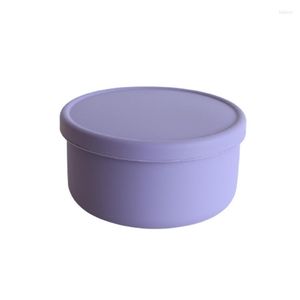 Ensembles de vaisselle 700 ml couleur bonbon boîte à lunch en Silicone boîtes de stockage de micro-ondes simples et saines pour le travail des étudiants