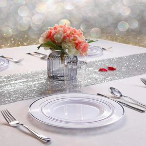 Ensembles de vaisselle 70pcs Silver Table Set Plaques de dîner Dernit Spoon Spoon Spoon Plate