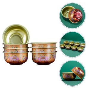 Ensembles de vaisselle 7 pièces offrant bol bols d'eau tibétains bouddhisme sacrifice