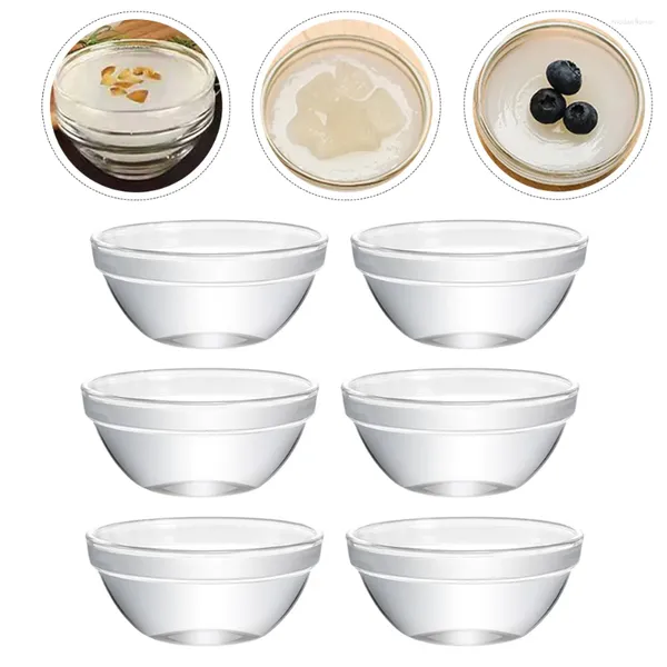 Ensembles de vaisselle 8 pcs Bozai Cake Bowl Mini assiettes Pudding Porte-gadgets de cuisine en verre Small Glass Verre polyvalent des bols de gelée de desserts