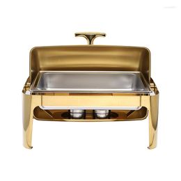 Serviessets 9 liter Chaffing Dishes Buffetset Schotelwarmer Roestvrij staal Goudkleur Catering