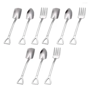 Ensembles de vaisselle 9 PCS Scoop Ice Cream Scoop en acier inoxydable Spoon Sleewware Remunring Spoons For Home