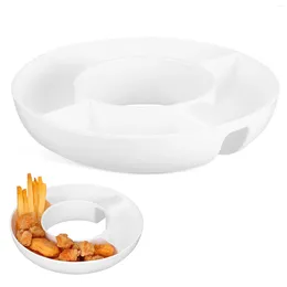 Ensembles de vaisselle Accesorios Para Camping Cup Snack Bowl Holder avec compartiments Plateau Accessoires de pique-nique Conteneur Boîte de plateau en plastique