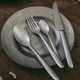 Ensembles de vaisselle AhunderJiaz-Ensemble de couverts de style nordique 304 cuillère en acier inoxydable couteau fourchette cuisine de style occidental