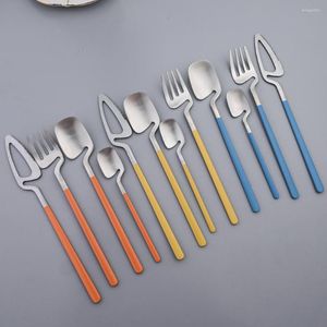 Conjuntos de vajillas Azadores de 24 piezas Cucharera de cuchillo de acero de acero inoxidable cuchara de café Matte Kitchen Western Flatware Fiest Cutlery Set