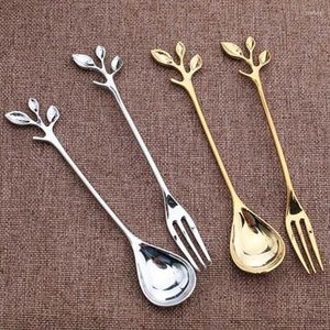 Serviesgoed sets legering goudvormige bladeren zilveren koperen koffie keuken keukener eetkamer snack bar zoete diner set 12 cm