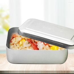 Dijkartikelen sets aluminium lunchbox voor reiskampvierkant met deksel buiten cookng artefact bento draagbare Japanse keukengereedschap