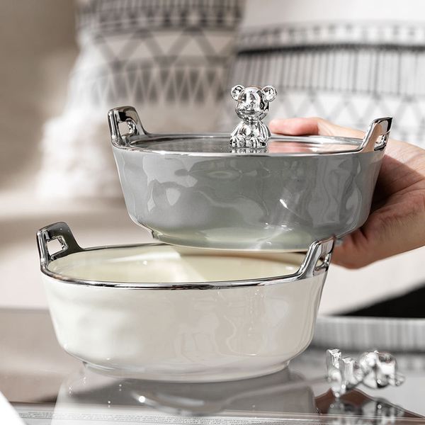 Ensembles de vaisselle amphore bol en céramique lumière luxe créatif ours soupe maison style nordique salade vaisselle cadeau décontracté en gros 230828
