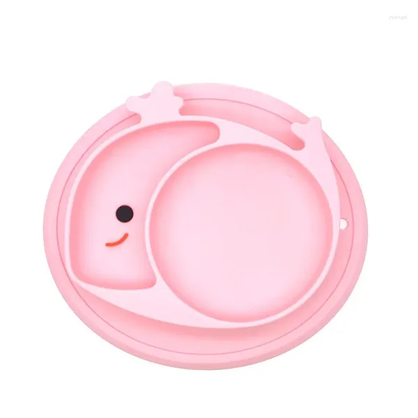 Ensembles de vaisselle AT35 Baby Silicone Dishes Dining Plate Plate Bowl Volent pour les enfants Aspiration Fixation Fixing Feeding Dinger