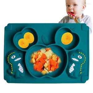 Ensembles de vaisselle Assiettes pour bébé Tout-petit avec aspiration Conception divisée Accessoire d'auto-alimentation Cueillette facile Micro-ondes Passe au lave-vaisselle pour