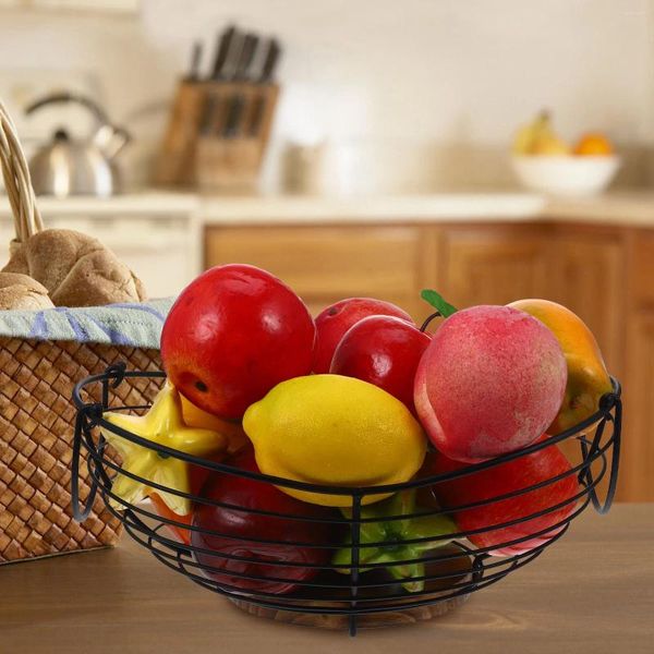 Ensembles de vaisselle Bailliing Wire Iron Fruit Panier de fruits pour la cuisine Table de comptoir Paniers de bol en métal Desktop