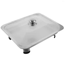 Ensembles de vaisselle Couvercle de plat de cuisson Poêle à buffet en acier inoxydable Plateau de couverture combiné Table à vapeur Plats de divertissement Assiettes à dîner Ensemble de service