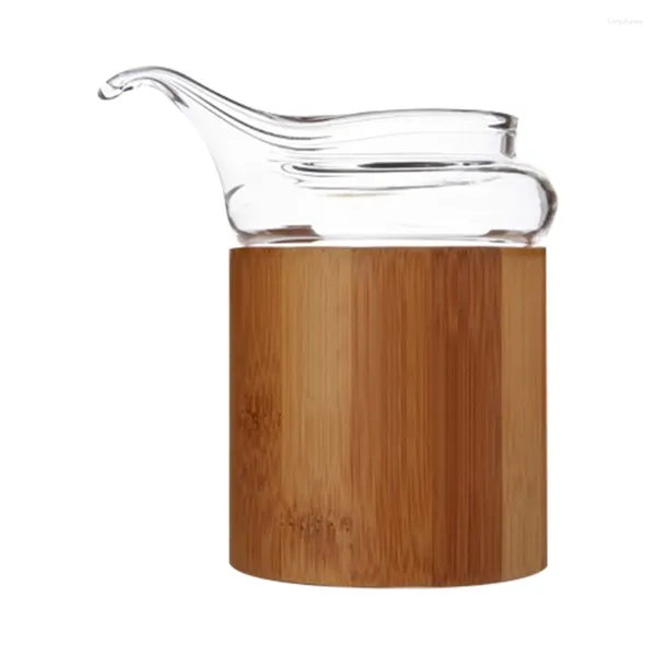 Juegos de vajilla Taza de té de vidrio de bambú Contenedor divisor de tubo Dispensador de usos múltiples Contenedores Jarra Suministro de sala de té Tazas Leche