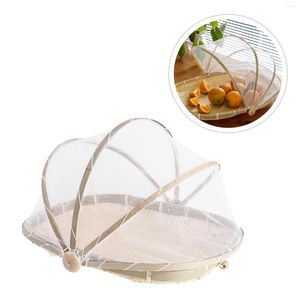 Ensembles de vaisselle panier de rangement en bambou articles créatifs maison plateau tissé anti-mouches support sec pain de petit déjeuner