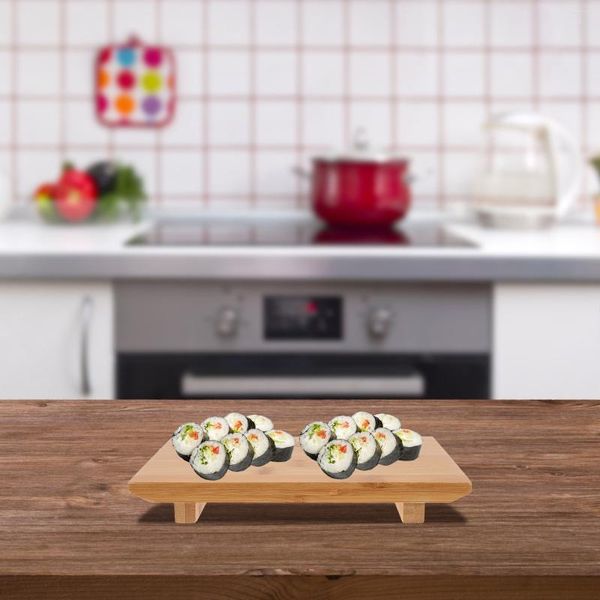 Ensembles de vaisselle assiette à Sushi en bambou, accessoires de Restaurant japonais pour la maison, décor de planche de bateau, plateau de ménage, décoration de gâteaux