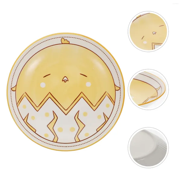 Ensembles de vaisselle Bandejas Para Comida Animal assiette en céramique support pour enfants plat dessin animé repas céramique belle service