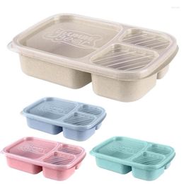 Ensembles de vaisselle Bento Box pour enfants Boîtes à lunch japonaises étanches 3 grilles avec couvercle micro-ondes petits conteneurs lieu de travail scolaire