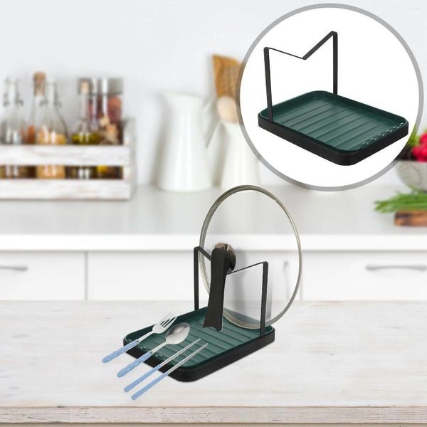Ensembles de vaisselle Planche à découper noire Gadgets de cuisine utiles Porte-louche de cuisson Support de couverture de casserole Coupe Accessoires d'approvisionnement à domicile Couvercle de casserole