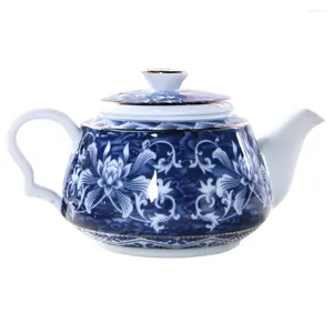 Ensembles de vaisselle en porcelaine bleu et blanc Téramique en porcelaine avec poignée petite céramique de style chinois bouilloire pour cuisinière pour cuisinière