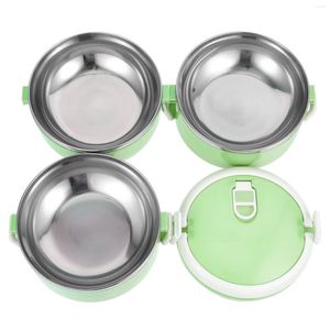 Serviesgoed sets doos bento lunchcontainer stapelbare roestvrijstalen containers laag geïsoleerde draagbare compartiment tiffin stapel camping