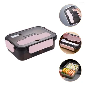 Serviesgoed sets doos lunchcontainer bento maaltijd prep sandwich draagbare containers opslag verdeeld controle camping portie kantoor plastic plastic