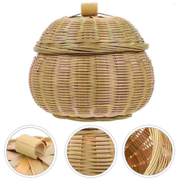 Ensembles de vaisselle support panier de rangement d'oeufs vase rond porte-clés bijoux maquillage articles ménagers en bambou