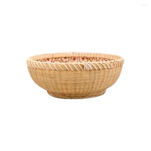 Conjuntos de vajilla Cesta de pan Huevo Almacenamiento para el hogar Contenedor de embalaje natural Bambú Escritorio creativo