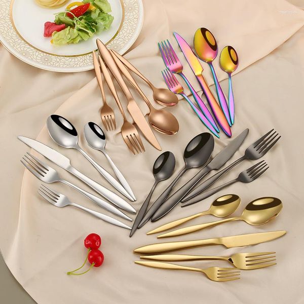 Ensembles de vaisselle Bright Saigetware 18/10 en acier en acier inoxydable Cutlery Table Vérification Couteau Spoon Forkware Setwasher Séfriculteur