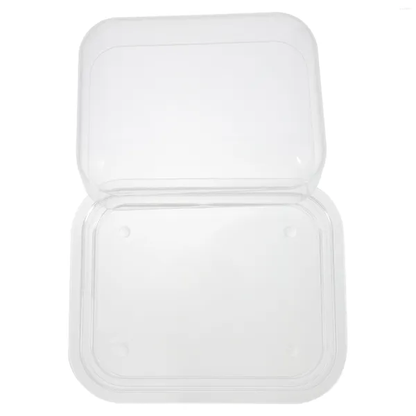 Juegos de vajilla Plato de mantequilla con tapa Contenedores de brillo de labios transparente Caja de queso para frutas y verduras Almacenamiento sellado 14. 5X12CM