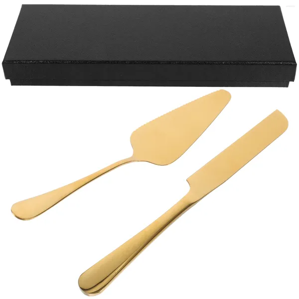 Ensembles de vaisselle Ensemble de couteaux à gâteau La pelle à fromage Couteaux à steak en métal Outils de coupe en acier inoxydable pour le mariage construit en dernier