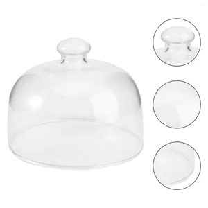 Vaisselle Ensembles Gâteau Stand Couverture Verre Désert Cloche Transparent Dessert Présentoir Plateau De Service Punch Bol 13x13x11cm