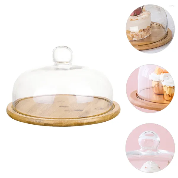 Ensembles de vaisselle couvercle de support de gâteau Mini Cloche à fromage support de dôme Dessert assiettes de service couvre plateau de présentation de tente en verre