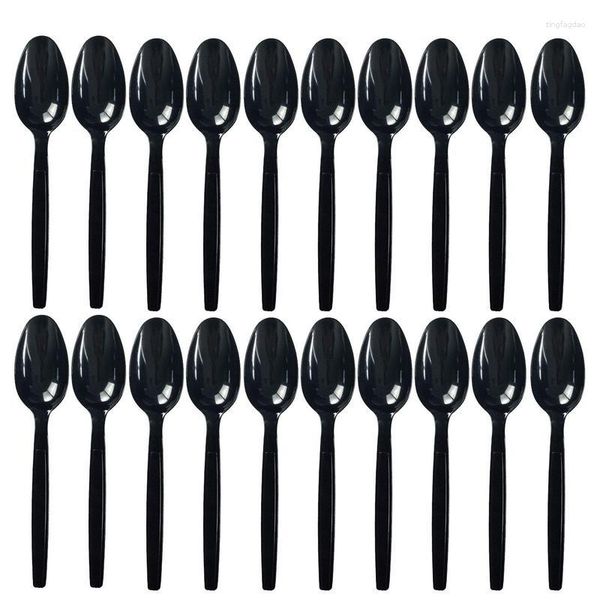 Ensembles de vaisselle Camping fourchettes 100 pièces fêtes en plein air coupe-légumes Portable noir vaisselle pour Barbecue salade