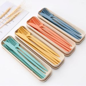 Diny Sets Camping servies voor buiten kokende benodigdheden 4 stks draagbare lepel vork chopsticks set multifunctionele afneembaar bestek