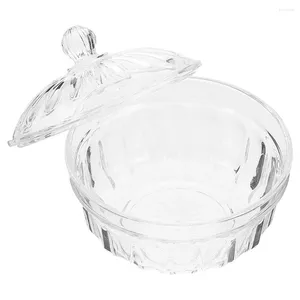 Juegos de vajilla Candy Jar Bowl Container Box Frascos de almacenamiento Clear Dish Tapa Wedding Cotton Bowls Holder Dry Canisters Cocina Postre