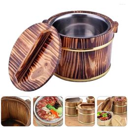 Ensembles de vaisselle en fût de riz, baril de ménage, bol à soupe, seau de rangement créatif en bois, Tofu pratique