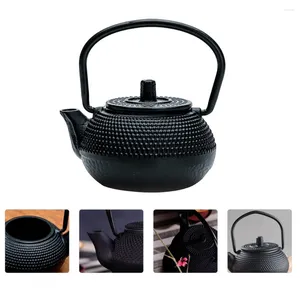 Ensembles de vaisselle en fonte théière Miniature bouilloire à thé japonaise Tetsubin en céramique pour accessoires de paysage noir
