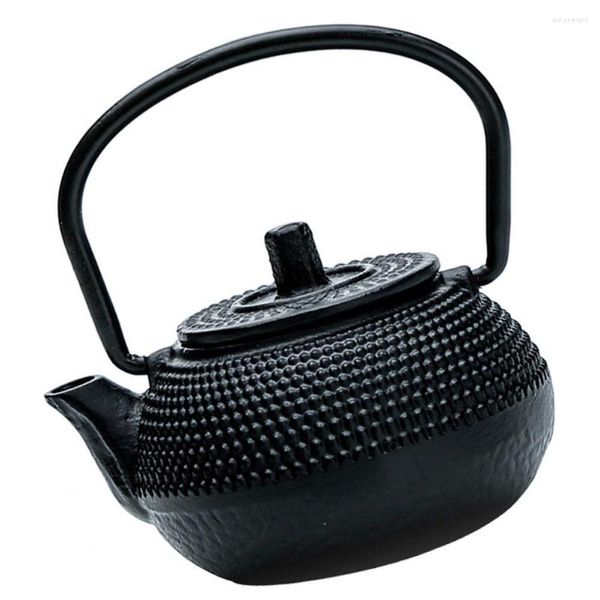Ensembles de vaisselle théière en fonte Miniature bouilloire à thé japonaise meubles Tetsubin pour accessoires de paysage noir