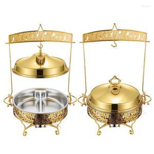 Serviessets Catering Rechthoekig Glazen Deksel Shaffing Gerechten Voor Het Serveren Gouden In Kleur Chafing Dish Set Buffetserver Goud Warmer