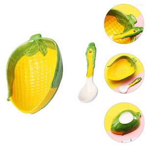 Ensembles de vaisselle bol à maïs en céramique, assiette à fruits décorative, vaisselle de maison, ustensiles de cuisine ménagers, assiettes à collation