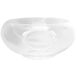 Ensembles de vaisselle Plateau de service en céramique Bol en verre transparent El Salade Assiette à dessert Bols Support à haute teneur en borosilicate