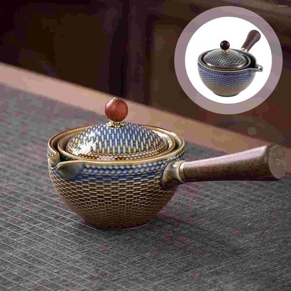 Ensembles de vaisselle en céramique poignée latérale cruche bouilloire à thé rotative maison théière turque rotative en vrac chinois