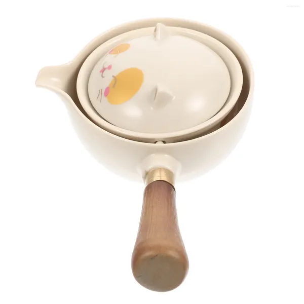 Ensembles de vaisselle en céramique poignée latérale cruche théière chinoise rotative théière pichet ménage délicat brassage en vrac bouilloire